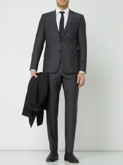 Auslauf ? Strellson Slim Fit 2-Knopf-Sakko Aus Schurwolle Modell 'Allen' - Mittelgrau ⌛