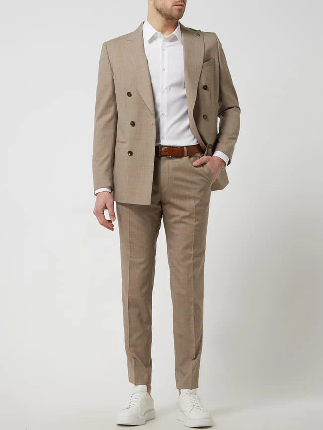 Bestpreis ? CG - Club Of Gents Anzughose Aus Schurwolle Modell 'Cruz' - ‘Savile Row’ - Hellbraun ⌛