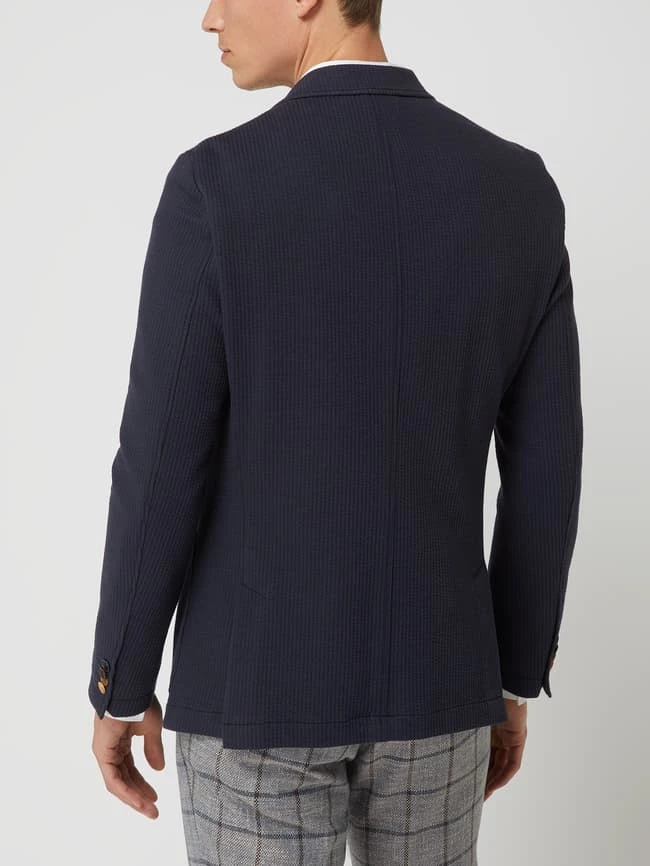 Besorgen ⌛ CG - Club Of Gents Slim Fit 2-Knopf-Sakko Aus Jersey Modell 'Carter' - Blau ? – Bild 5