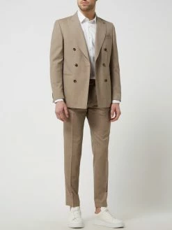 Bestpreis ? CG - Club Of Gents Slim Fit 2-Knopf-Sakko Aus Schurwolle Modell 'Clement' - ‘Savile Row’ - Hellbraun ?