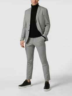 Neu ✨ Selected Homme Slim Fit 2-Knopf-Sakko Mit Stretch-Anteil - Hellgrau Meliert ?