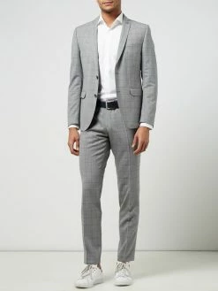 Auslauf ? CG - Club Of Gents Slim Fit 2-Knopf-Sakko Aus Schurwolle Modell 'Colvin' - Hellgrau ❤️