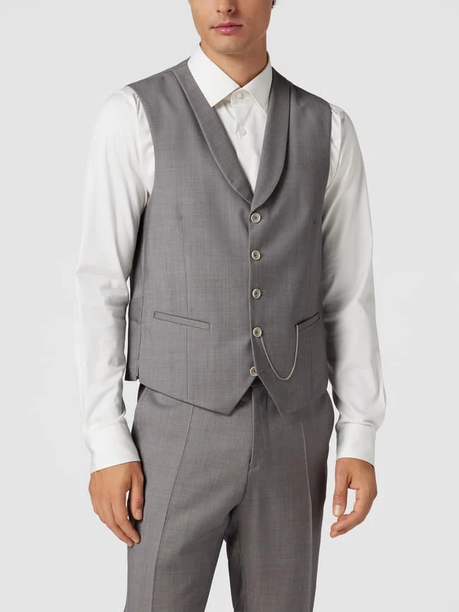 Schlussverkauf ? CG - Club Of Gents Weste Mit Leistentaschen Modell 'Paddy' - Hellgrau ? – Bild 4