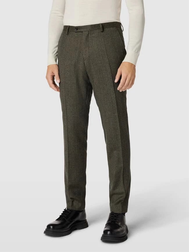 Billig ⭐ CG - Club Of Gents Hose Mit Bügelfalten Modell 'Cruz' - Olivgrün ? – Bild 4