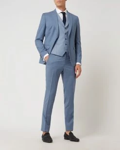 Am billigsten ✨ CG - Club Of Gents Slim Fit 2-Knopf-Sakko Aus Schurwolle YOUR OWN PARTY By CG – CLUB Of GENTS - Hellblau Meliert ?