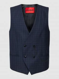 Schlussverkauf ❤️ HUGO Weste Mit Glencheck-Muster Modell 'Vin' - Marineblau ⌛