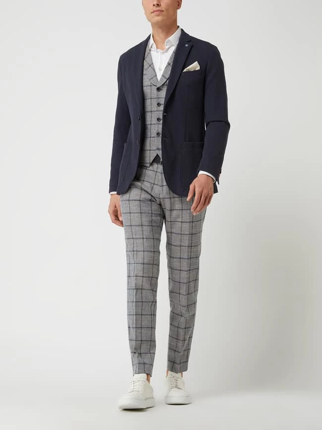 Besorgen ⌛ CG - Club Of Gents Slim Fit 2-Knopf-Sakko Aus Jersey Modell 'Carter' - Blau ?