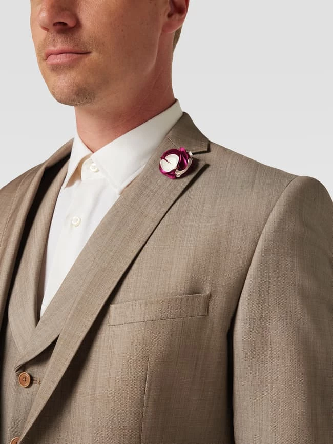 Rabatt ⌛ CG - Club Of Gents Slim Fit 2-Knopf-Sakko Mit Zier-Detail - Beige ? – Bild 3