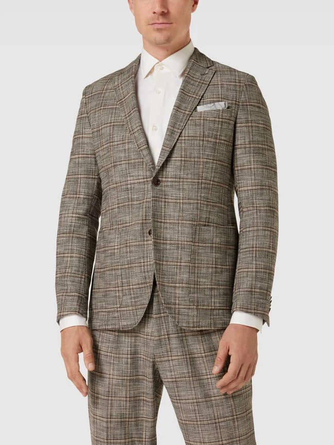 Am billigsten ? CG - Club Of Gents Slim Fit 2-Knopf-Sakko Mit Glencheck-Muster Modell 'Chris' - Beige ? – Bild 4