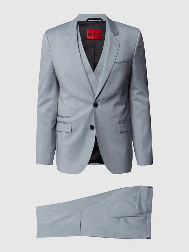 Großhandel ? HUGO Extra Slim Fit Anzug Mit Strukturmuster Modell 'Arti / Hesten' - Rauchblau ? – Bild 2