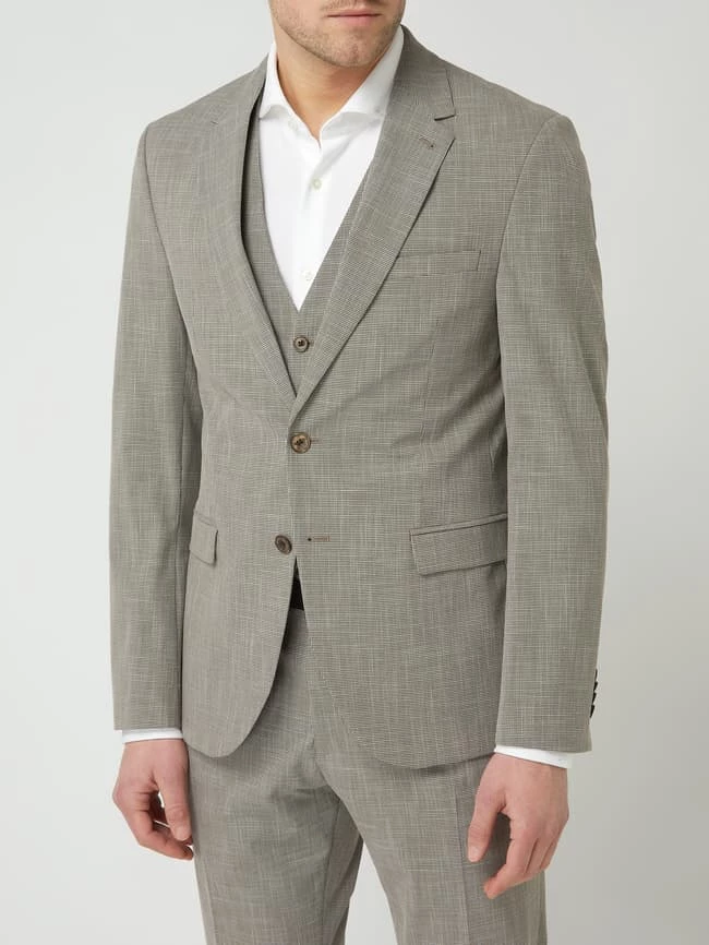 Coupon ? MCNEAL Slim Fit 2-Knopf-Sakko Mit Stretch-Anteil - Beige ⭐ – Bild 4