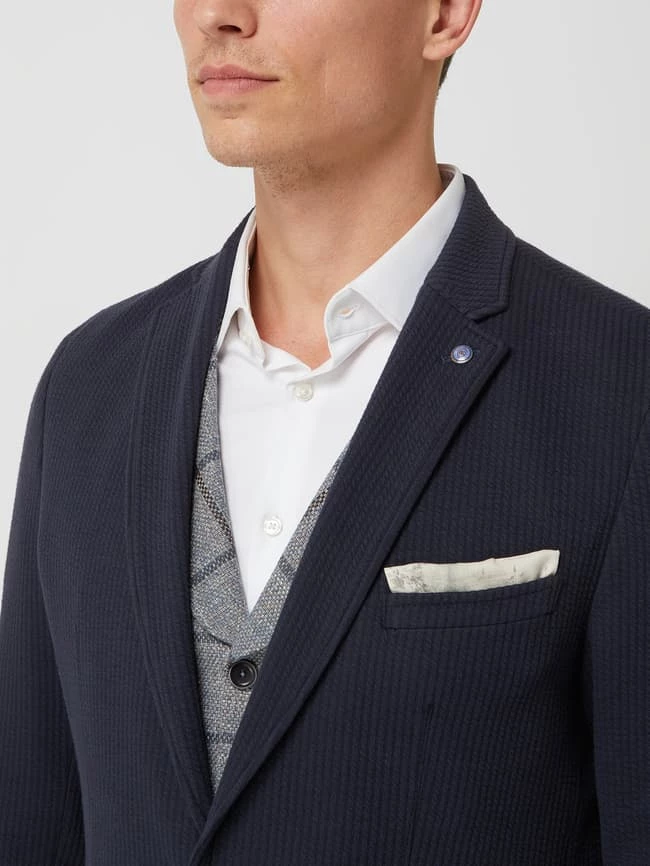 Besorgen ⌛ CG - Club Of Gents Slim Fit 2-Knopf-Sakko Aus Jersey Modell 'Carter' - Blau ? – Bild 3