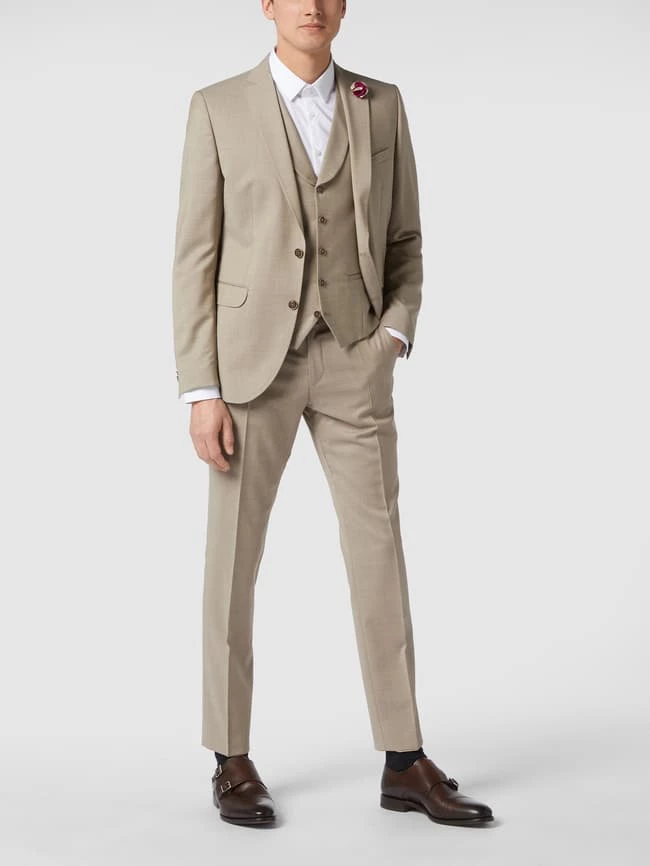 Brandneu ? CG - Club Of Gents Slim Fit Anzughose Aus Schurwolle YOUR OWN PARTY By CG – CLUB Of GENTS - Beige Meliert ?