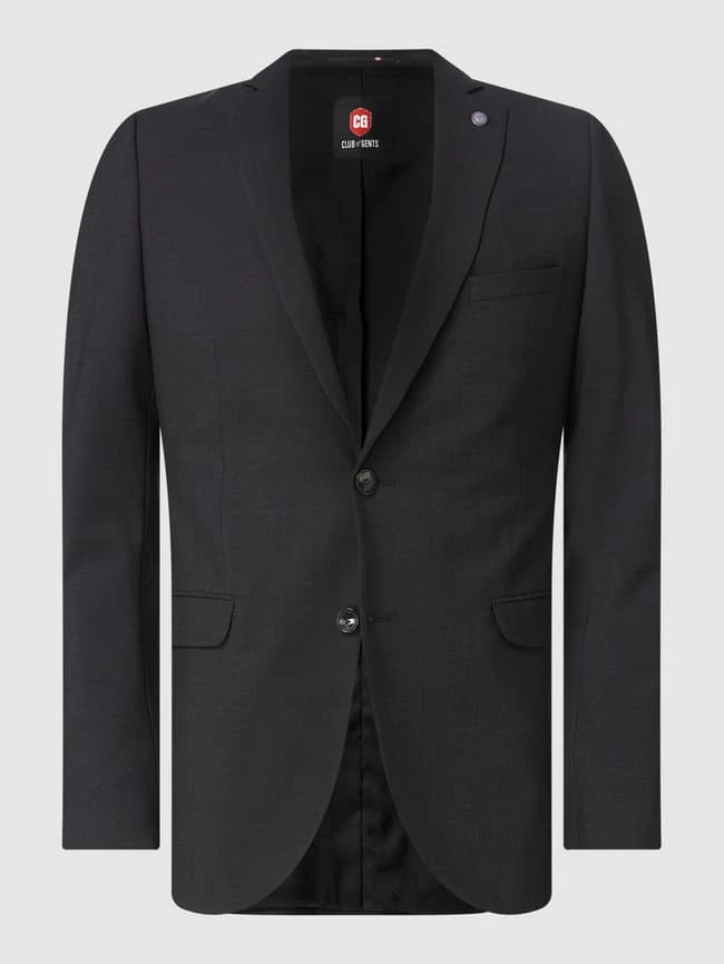 Schlussverkauf ? CG - Club Of Gents Slim Fit 2-Knopf-Sakko Mit Stretch-Anteil Modell 'Caden' - Dunkelgrau ?