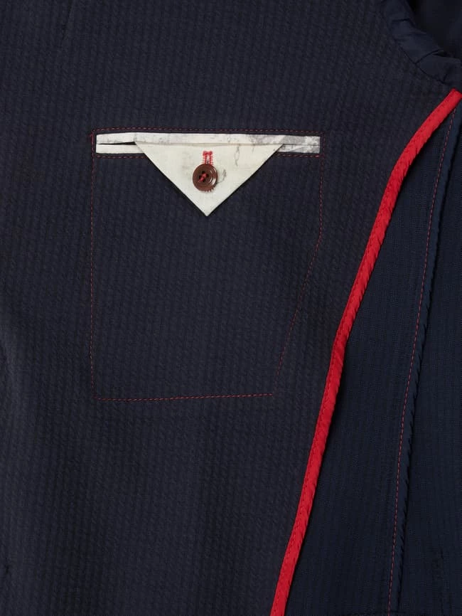 Besorgen ⌛ CG - Club Of Gents Slim Fit 2-Knopf-Sakko Aus Jersey Modell 'Carter' - Blau ? – Bild 7