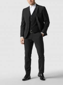 Coupon ? CG - Club Of Gents Weste Mit Leistentaschen Modell 'Carlto' - Schwarz ⭐