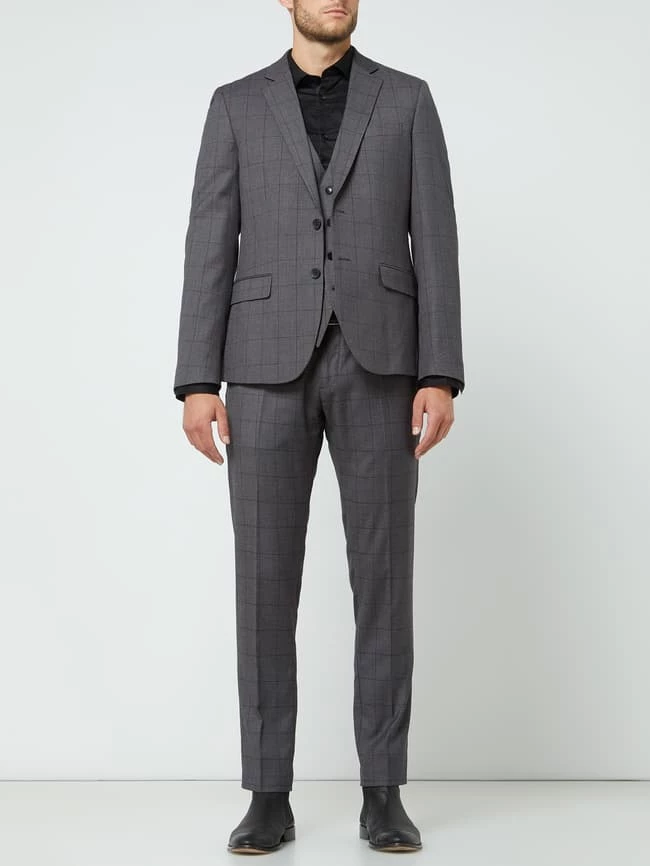 Bestes Angebot ? Antony Morato Slim Fit 2-Knopf Sakko Mit Gitterkaro Modell 'Bonnie' - Mittelgrau ?