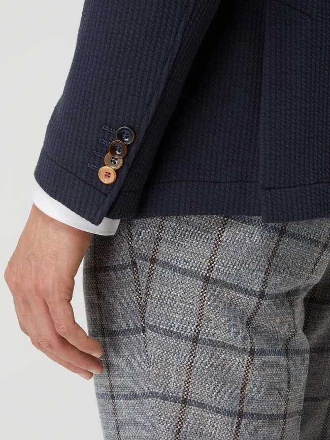 Besorgen ⌛ CG - Club Of Gents Slim Fit 2-Knopf-Sakko Aus Jersey Modell 'Carter' - Blau ? – Bild 6