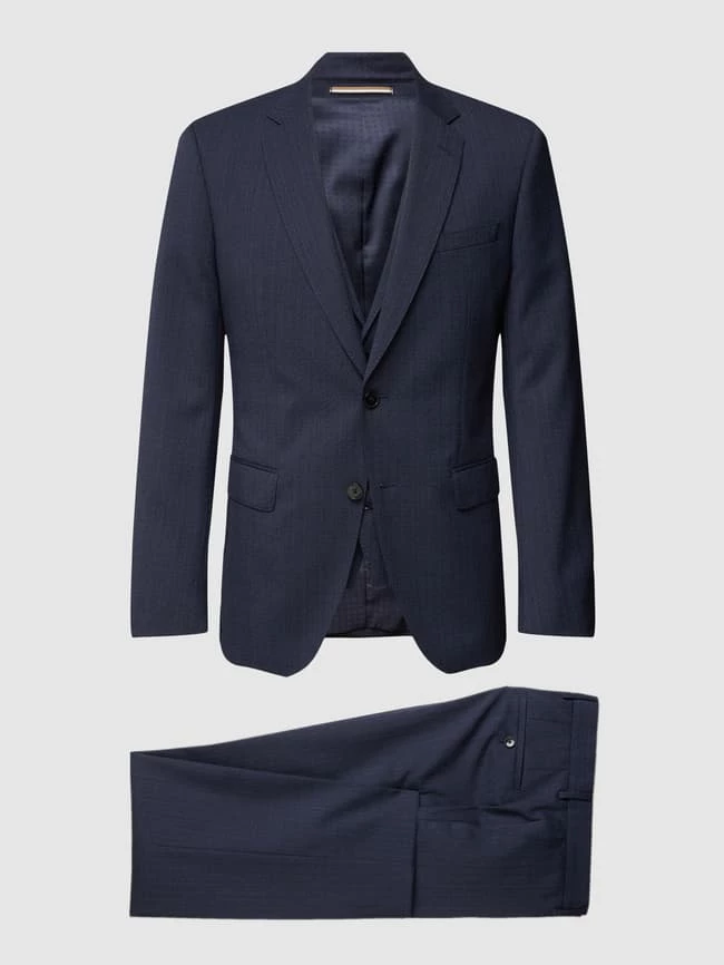 Besorgen ✔️ BOSS Slim Fit Anzug Mit Strukturmuster Modell 'Huge' - Marineblau ⭐ – Bild 2