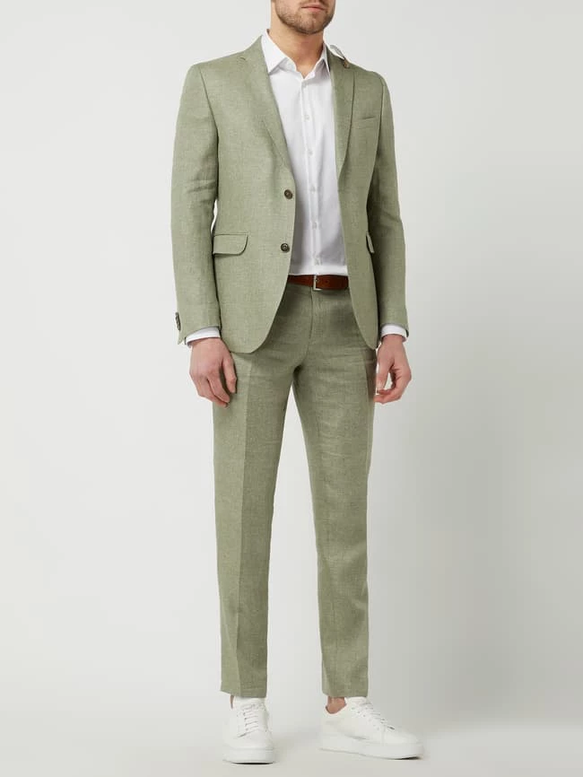 Neu ? CG - Club Of Gents Slim Fit Anzughose Aus Leinen-Lyocell-Mix Modell 'Paco' - Grün ?