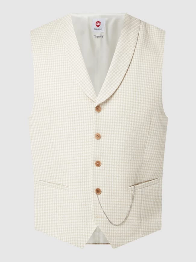 Auslauf ? CG - Club Of Gents Slim Fit Weste Mit Leinen-Anteil Modell 'Paddy' - Beige ⌛ – Bild 2