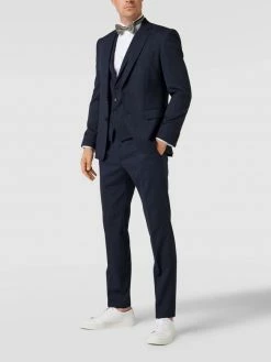 Besorgen ✔️ BOSS Slim Fit Anzug Mit Strukturmuster Modell 'Huge' - Marineblau ⭐