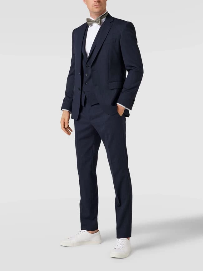 Besorgen ✔️ BOSS Slim Fit Anzug Mit Strukturmuster Modell 'Huge' - Marineblau ⭐