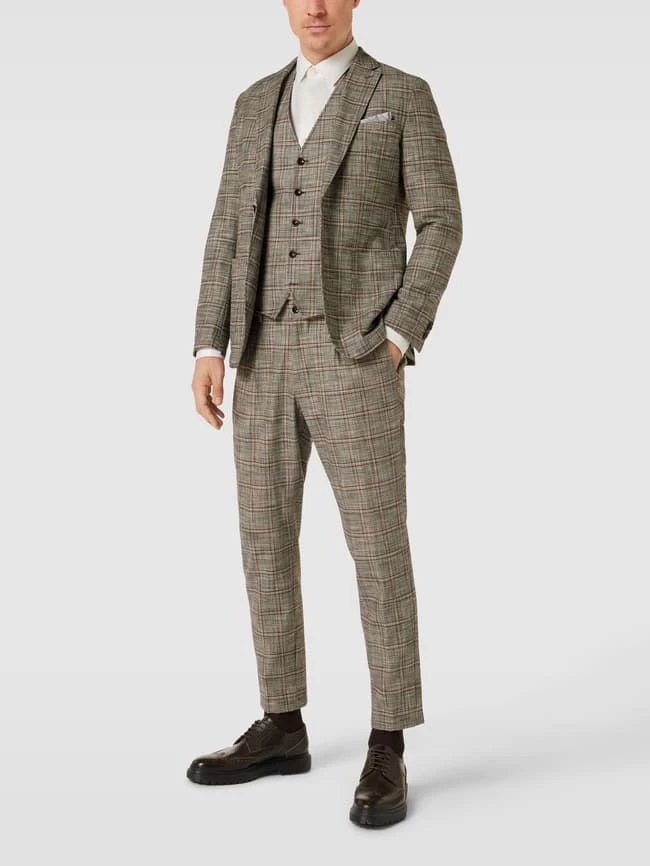 Am billigsten ? CG - Club Of Gents Slim Fit 2-Knopf-Sakko Mit Glencheck-Muster Modell 'Chris' - Beige ?