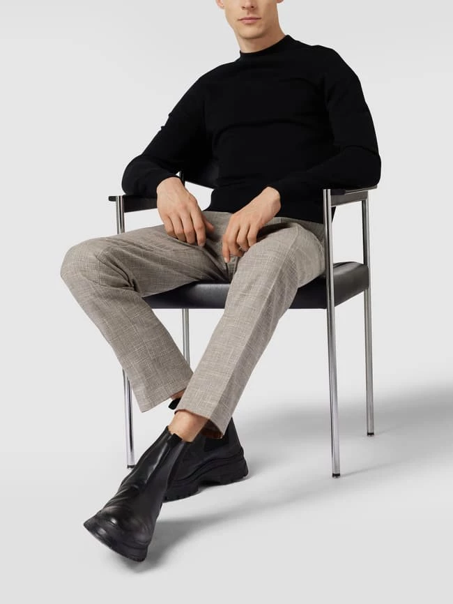 Großhandel ? CG - Club Of Gents Anzughose Mit Strukturmuster - Beige Meliert ? – Bild 3