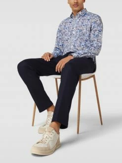 Aktion ? Windsor Hose In Unifarbenem Design Modell 'Floro' - Marineblau ⌛