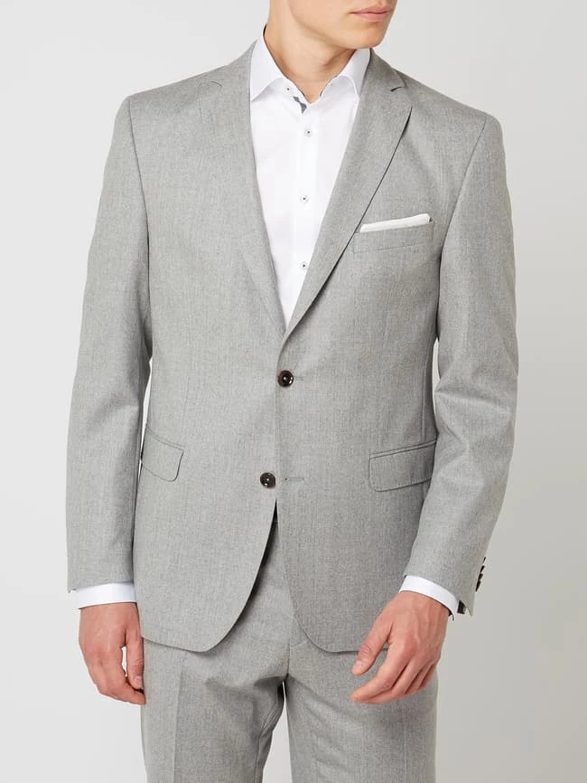 Angebote ? Carl Gross Modern Fit 2-Knopf-Sakko Aus Schurwolle Modell 'Sid' - Hellgrau ? – Bild 4