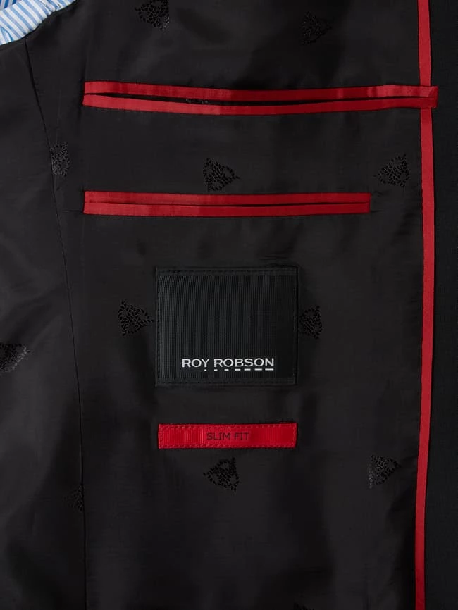 Auslauf ? Roy Robson Slim Fit Anzug Mit 2-Knopf-Sakko - Schwarz ? – Bild 8
