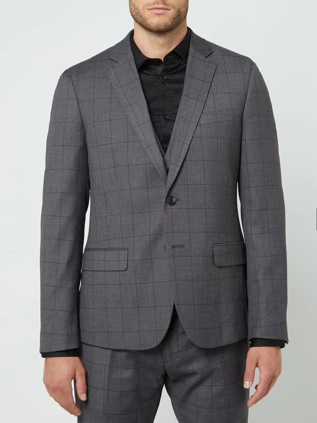 Bestes Angebot ? Antony Morato Slim Fit 2-Knopf Sakko Mit Gitterkaro Modell 'Bonnie' - Mittelgrau ? – Bild 4