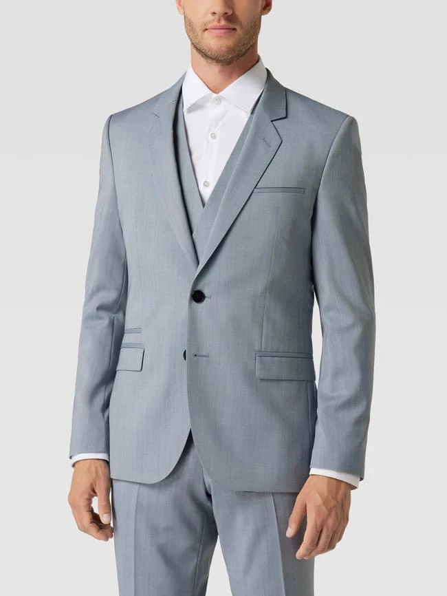 Großhandel ? HUGO Extra Slim Fit Anzug Mit Strukturmuster Modell 'Arti / Hesten' - Rauchblau ? – Bild 4