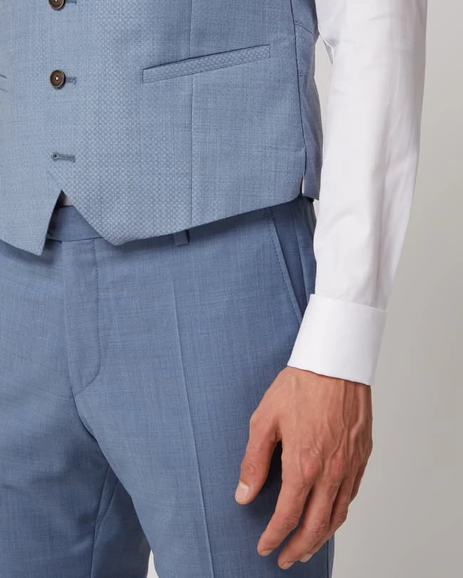 Budget ? CG - Club Of Gents Weste Aus Reiner Schurwolle - YOUR OWN PARTY By CG – CLUB Of GENTS - Hellblau ✔️ – Bild 3