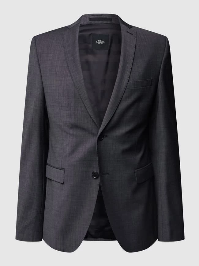Blitzangebot ? S.Oliver BLACK LABEL Slim Fit 2-Knopf-Sakko Mit Stretch-Anteil - Dunkelgrau ⭐