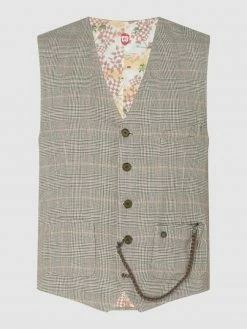 Bester Verkauf ⌛ CG - Club Of Gents Weste Aus Leinenmischung Modell 'Miko' - Grün ?