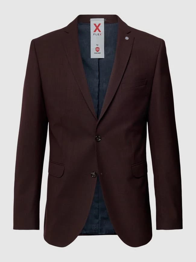 Schlussverkauf ? CG - Club Of Gents Slim Fit 2-Knopf-Sakko Mit Reverskragen Modell 'Colvin' - Bordeaux Rot ?