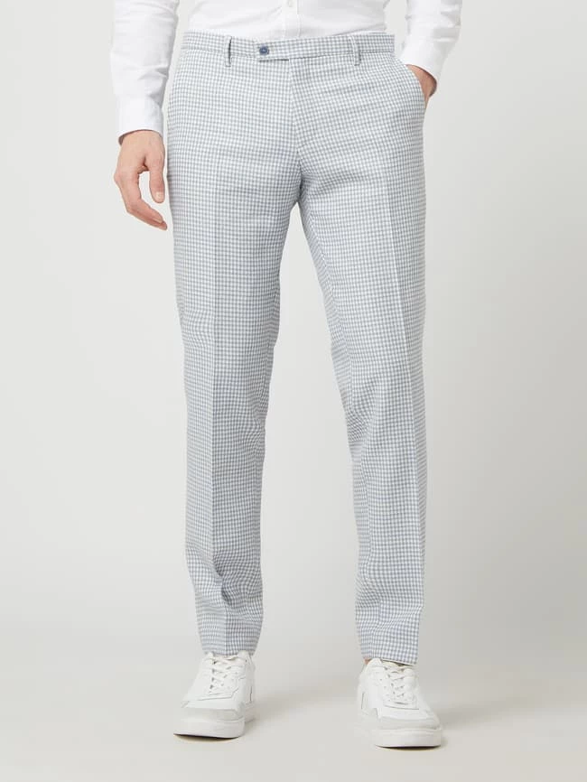 Budget ? CG - Club Of Gents Slim Fit Anzughose Mit Leinen-Anteil Modell 'Paco' - Hellblau ? – Bild 4