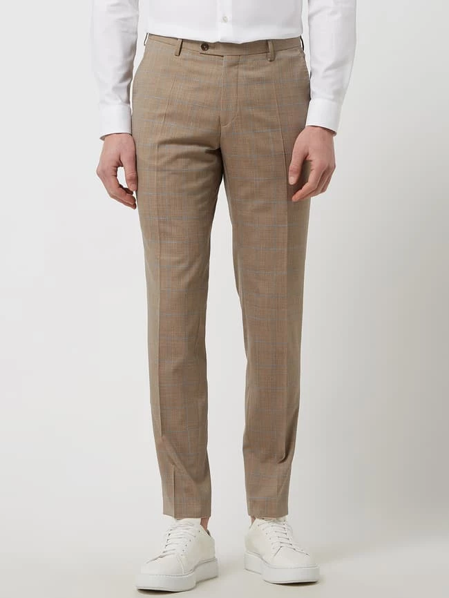 Bestpreis ? CG - Club Of Gents Anzughose Aus Schurwolle Modell 'Cruz' - ‘Savile Row’ - Hellbraun ⌛ – Bild 4