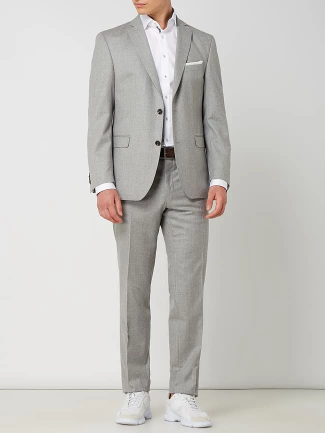 Angebote ? Carl Gross Modern Fit 2-Knopf-Sakko Aus Schurwolle Modell 'Sid' - Hellgrau ?