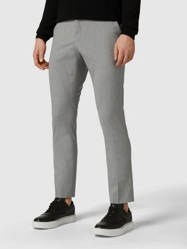 Brandneu ? Selected Homme Slim Fit Anzug-Hose Mit Stretch-Anteil - Hellgrau Meliert ? – Bild 4