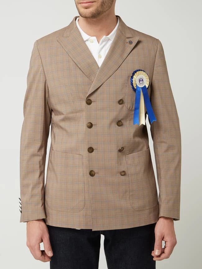 Coupon ⌛ CG - Club Of Gents Slim Fit Sakko Mit 2-reihiger Knopfleiste - 'Savile Row' - Rostrot ? – Bild 4