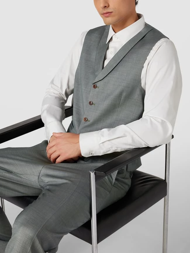 Großhandel ? CG - Club Of Gents Weste Mit Schalkragen - Grün ? – Bild 3