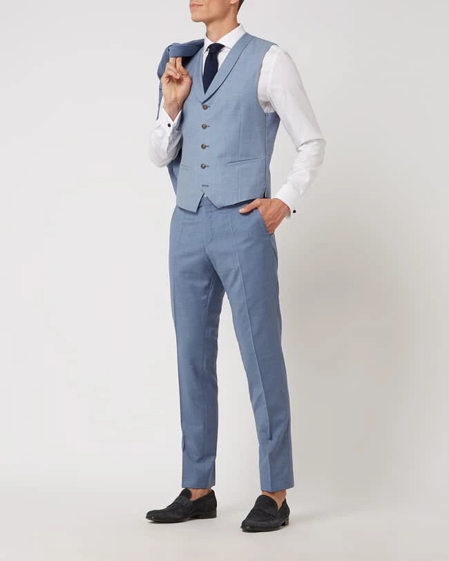 Budget ? CG - Club Of Gents Weste Aus Reiner Schurwolle - YOUR OWN PARTY By CG – CLUB Of GENTS - Hellblau ✔️