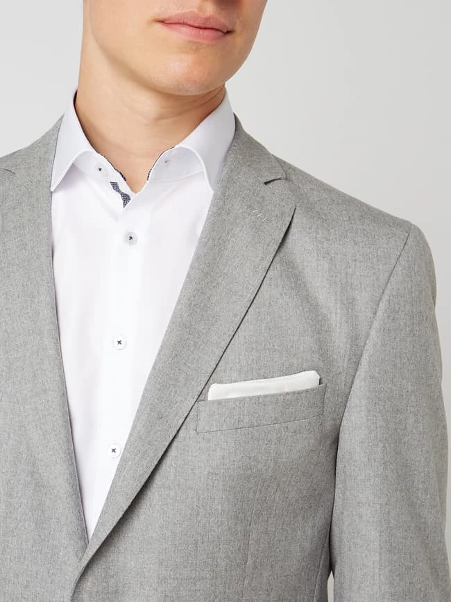 Angebote ? Carl Gross Modern Fit 2-Knopf-Sakko Aus Schurwolle Modell 'Sid' - Hellgrau ? – Bild 3