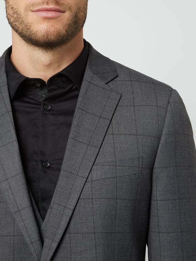 Bestes Angebot ? Antony Morato Slim Fit 2-Knopf Sakko Mit Gitterkaro Modell 'Bonnie' - Mittelgrau ? – Bild 3