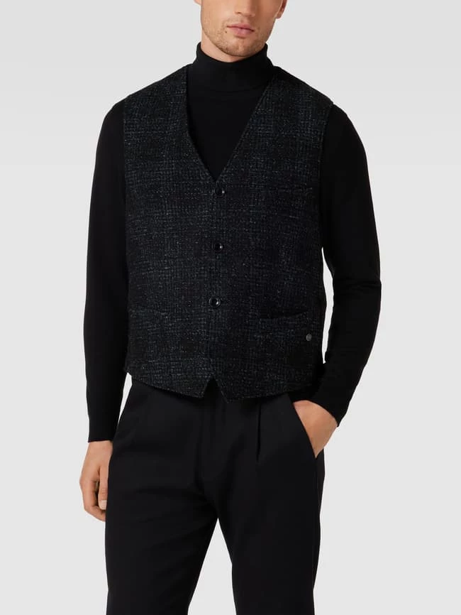 Am billigsten ? CG - Club Of Gents Weste Mit Label-Detail Modell 'Mosley' - Marineblau ? – Bild 4