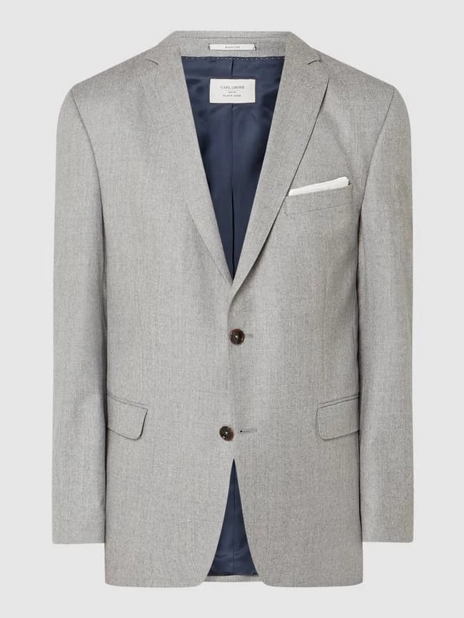 Angebote ? Carl Gross Modern Fit 2-Knopf-Sakko Aus Schurwolle Modell 'Sid' - Hellgrau ? – Bild 2